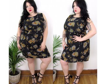 Plus Size Vintage 1990's Sheer Floral Dress Size 1X 16