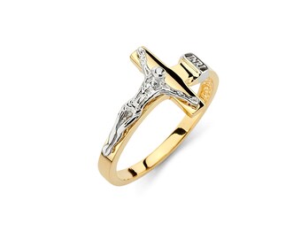 14K solid gold Crucifix Ring, Crucifix Ring Crucifix Jewelry, Cross Jewelry, Religious Jewelry, Cross Ring, Crucifix Ring, Crucifix Jewelry