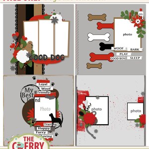 Dog Daze Digital Scrapbooking Templates Page Files