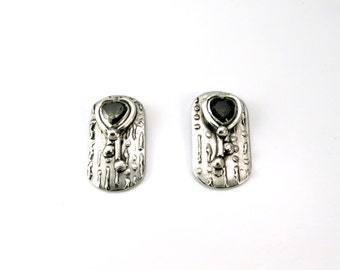 Sterling, Post Earrings, CZ, CZ Earrings, CZ Studs, Cz Posts, Stud Earrings, Silver Studs, Silver Posts, Green Cz, Heart Earrings, 1159c