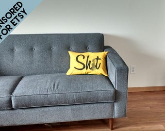 12" x 20" Curse word pillow case, customizable, bachelor housewarming, novelty throw pillows, joke gift, profanity, cussing, dorm decor
