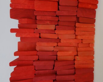 Red Peaks | Wood Wall Art