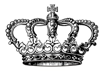 Crown rubber stamp mounted on a clear block --4003