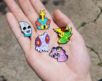 KAIJU KREEPS Enamel Pins - Godzilla, Hedorah, Megalon, Gigan, Jet Jaguar