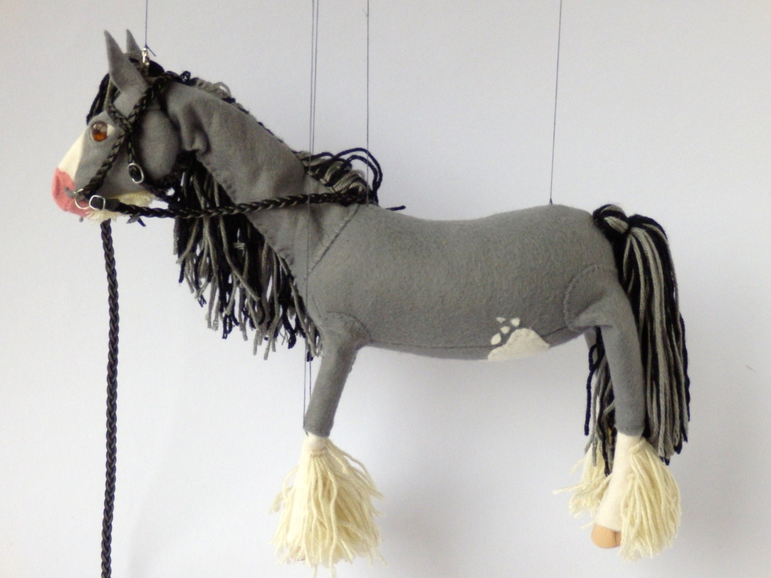 Horse clydesdale grey horse puppet horse puppet