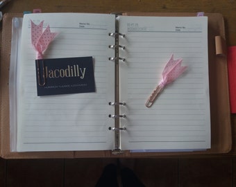 Pair pink polka dot paperclip, planner clip, book mark