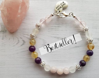 Calming Bracelet ~ Stress Relief Bracelet ~ Anxiety Bracelet ~ Rose Quartz Bracelet ~ Anxiety Jewellery Lepidolite Kunzite Rutilated Quartz