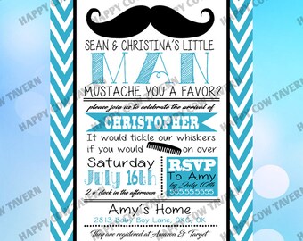 Mustache Baby Shower Invite