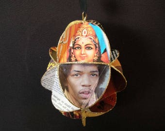 Jimi Hendrix Album Cover Ornament Made Of Repurposed Record Jackets