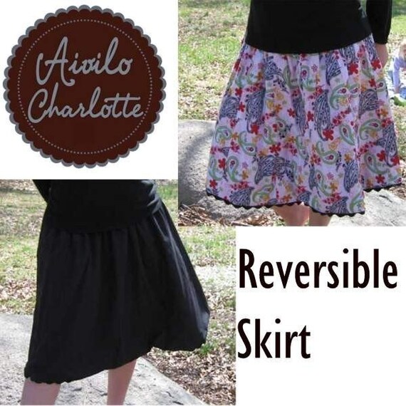 Reversible Skirt easy pdf Sewing Pattern for girls and