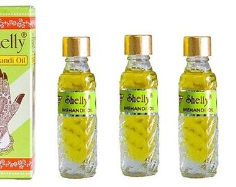 Natural Handmade Shelly Mehandi Henna Oil Highlight Body Paint Temporary Tattoo Shine Use it on Hands Arms Legs 3X6ml
