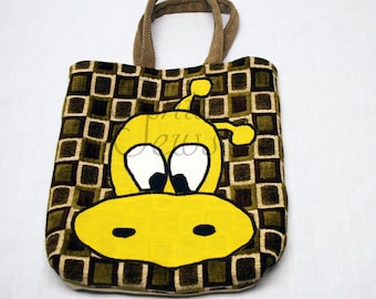 Project Bag Knitting Bag Crochet Project Bag Knitting Embroidery Bag Lined Project Bag Book Bag Travel Bag Giraffe Bag Gift Bag One Off Bags