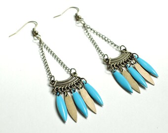 Blue Aztec earrings