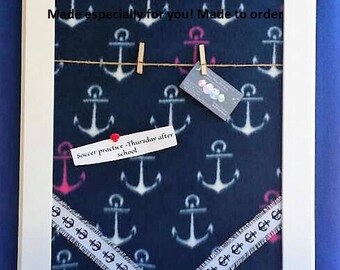 Anchor Wall Decor,Anchor Bulletin Board, Navy Blue and White Decor,Anchor theme room, coastal wall hanging,navy mom gift,boat anchor decor