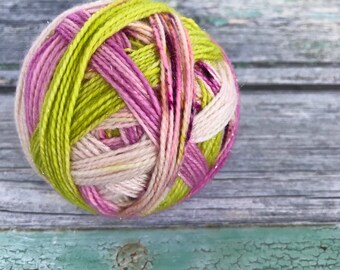 Apple blossom self striping yarn