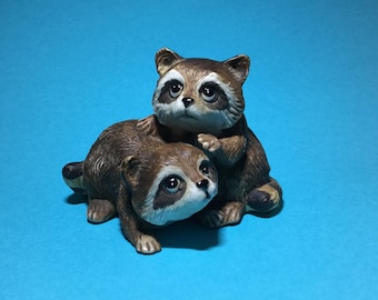 HOMCO vintage raccoon porcelain raccoon figurine