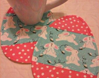 NEW - 2 Easter Egg Mug Rugs - Coasters - Set of Two - Candle Mats