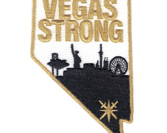 Las Vegas Strong Patch Gold Metallic 4" Knights Hockey Iron On JERSEY PATCH Inaugural - 2018 Stanley Cup Finals