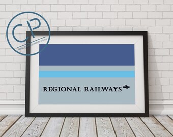 British Rail "Regional Railways" Train Carriage - Print! A4 or A3