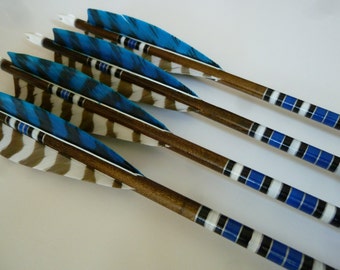 Port Orford Cedar Wooden Archery Arrows - Custom Made Hand Crested