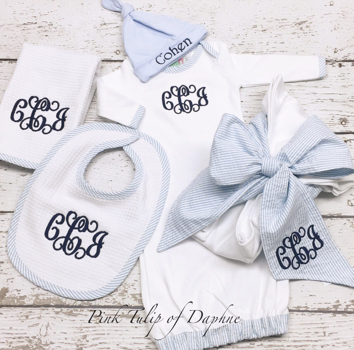 Newborn deluxe layette set Infant bot gown blanket set