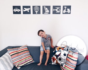 Wall decal. Set of 6 stickers