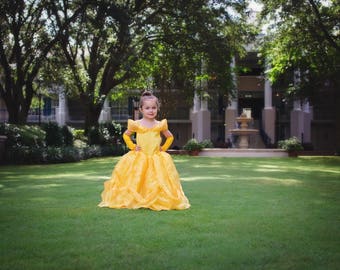 Belle Dress / Disney Princess Dress Beauty and the Beast Inspired Costume / Yellow Dress / Ball gown style for toddler, child, girl