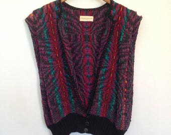 1980s multicolored handwoven vest by BARBARA HOLLOWAY