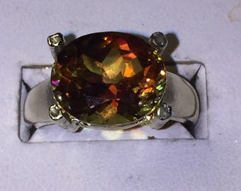 Azotic mystic topaz ring