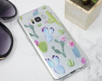 Galaxy S7 Case, Galaxy S8 Case, Galaxy S9 Plus, Cactus, Succulents, Galaxy S7, Galaxy S8 Plus, Clear Case, Shockproof, Cactus Case, Garden