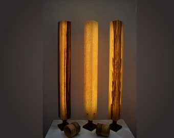 Floor lamp standard wood veneer led firewood design