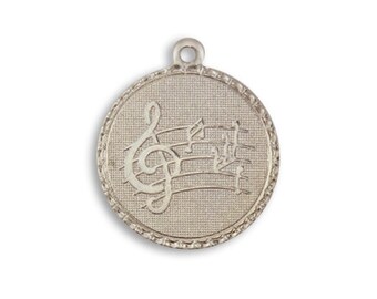 Vintaj 19mm Music Token - Artisan Pewter