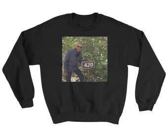 420 Obama Print Unisex Holiday Sweater Pullover Oversized Sweat Shirt Plus Size S M L XL 2X 3X 4X 5X