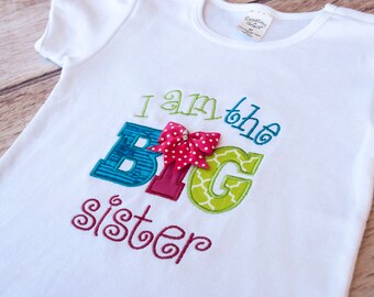 big sister applique shirt