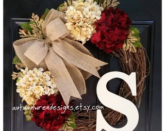 YEAR ROUND Door Decor, Everyday Wreaths, Winter Wreath for Front Door, Wreath, Hydrangea Wreath
