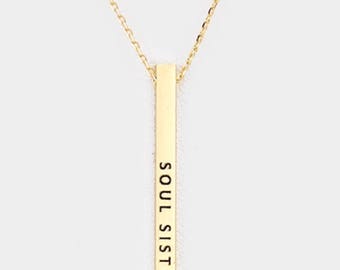 Soul sister steinless bar necklace