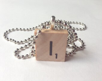 Scrabble Tile Alphabet Letter Necklace I