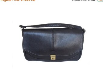 Vintage leather women bag black genuine leather