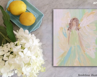 abstract wall art angel art print