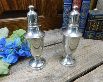 Beautiful Vintage Web Pewter Weighted Salt and Pepper Shakers