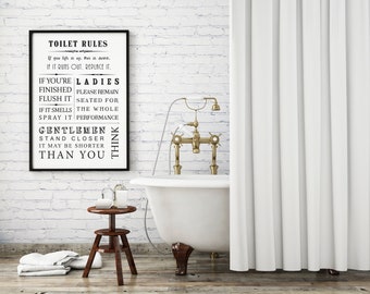 Funny toilet sign, loo sign, funny toilet print, typography print, toilet poster, bathroom print, quote print, funny quote, wall decor,