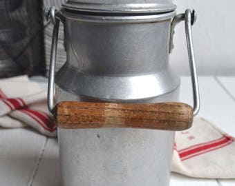 Vintage French Milk Churn Milk Can Aluminium Pail
