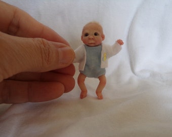Ooak doll, one of a kind doll, handmade baby boy, dollhouse,polymer clay, handsculpt art doll, artist Doll