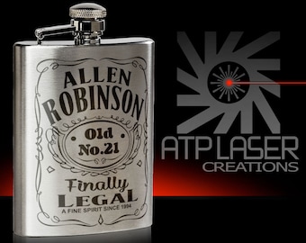 Personalized 21st Birthday Gift - FK1006 - flask, engraved flask, gift for him, personalized Birthday