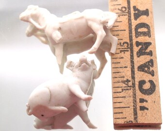 Horse & Pig Antique German Doll Parts Figurines Mixed Media Art Assemblage Art Projects