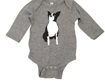 Boston Terrier Onesie - here's looking at you!
