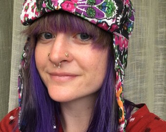 Kantha Quilt Bohemian Trapper Hat