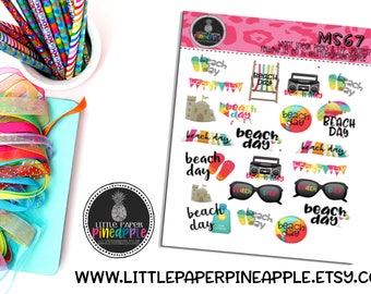 BEACH Day Planner Stickers // Repositionable Matte Stickers // MS67