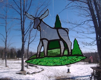 Moose stained glass suncatcher