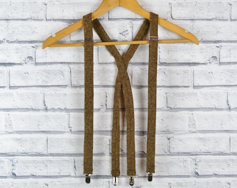 Tweed Braces/Suspenders - Brown Birdseye Yorkshire Tweed
